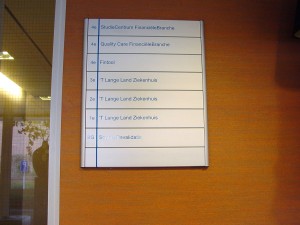 Borden binnen; overzichtsbord