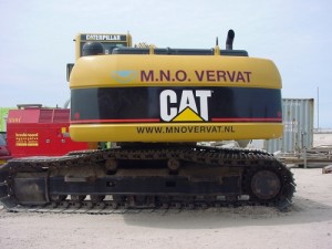 Belettering van graafmachines