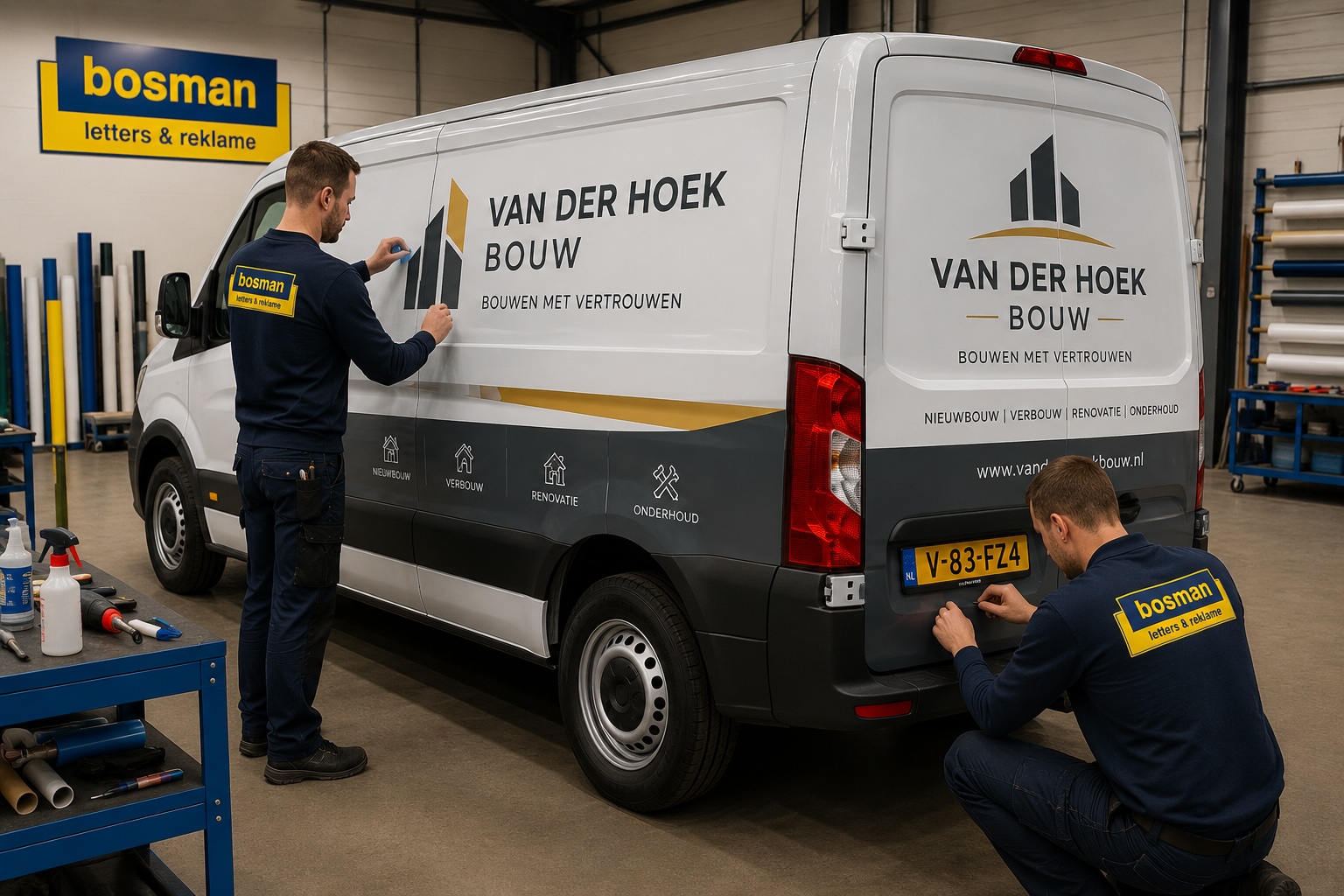 Laten zien dat we auto's beletteren.