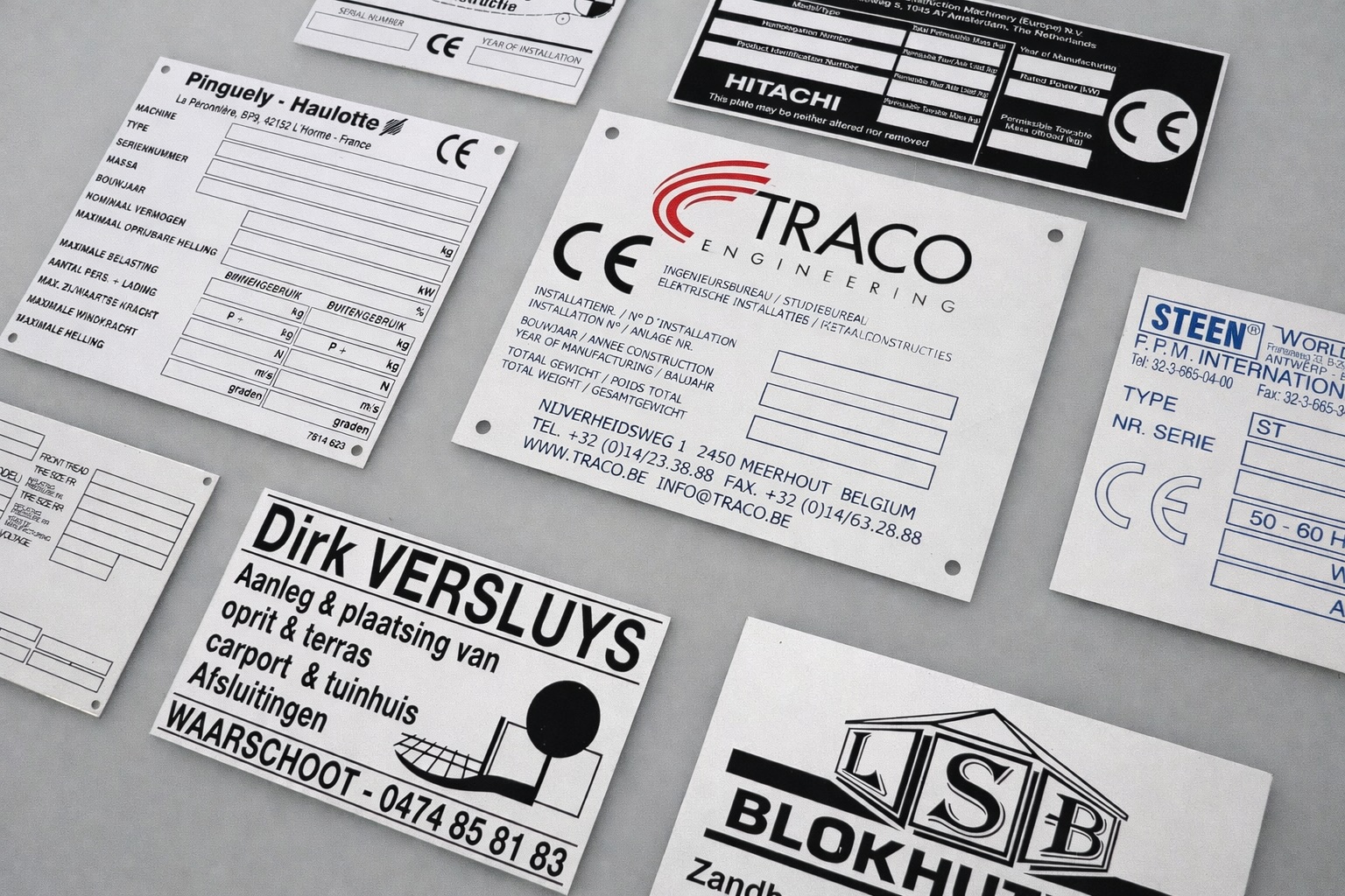 Laten zien welke typeplaatjes er zijn