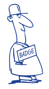 Badges met mannetje