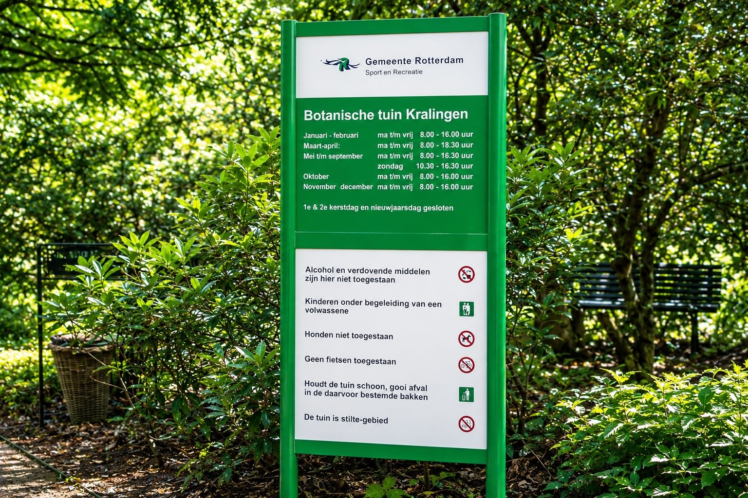 Bord laten zien tussen staanders