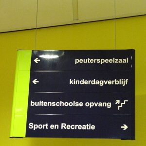 bewegwijzering hangbord