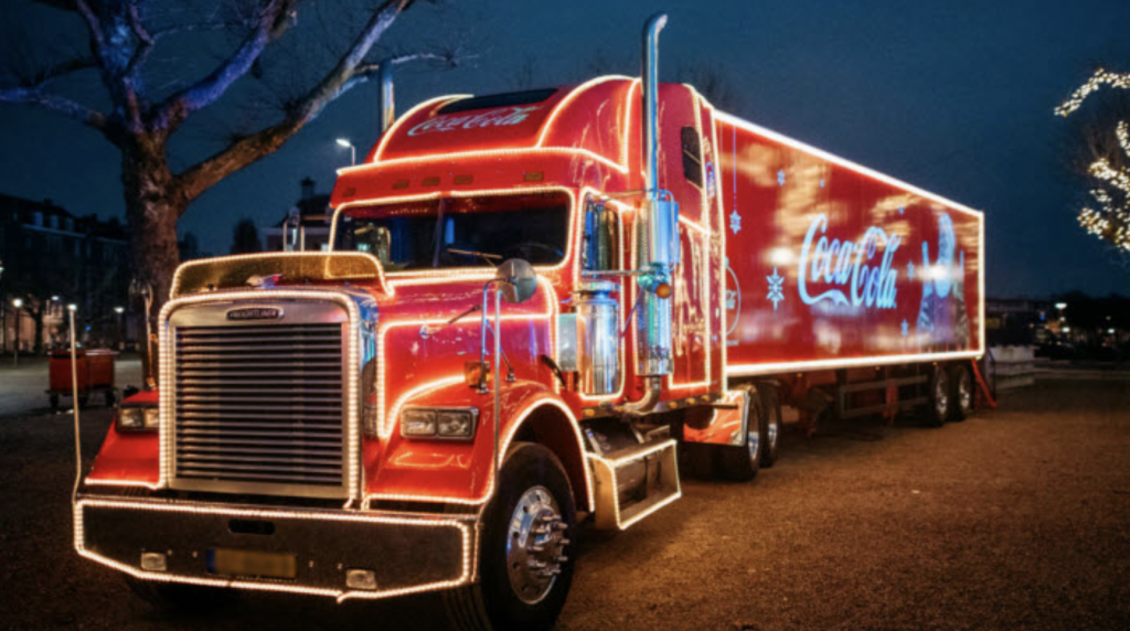 autobelettering coca-cola truck