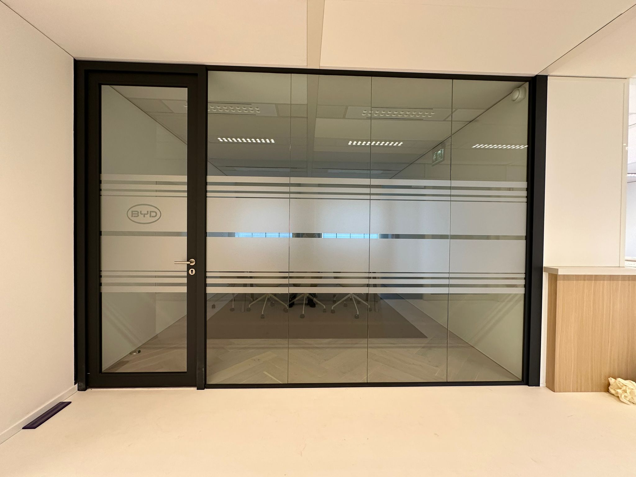 Zandstraalfolie, ook wel 'etched folie' genoemd.