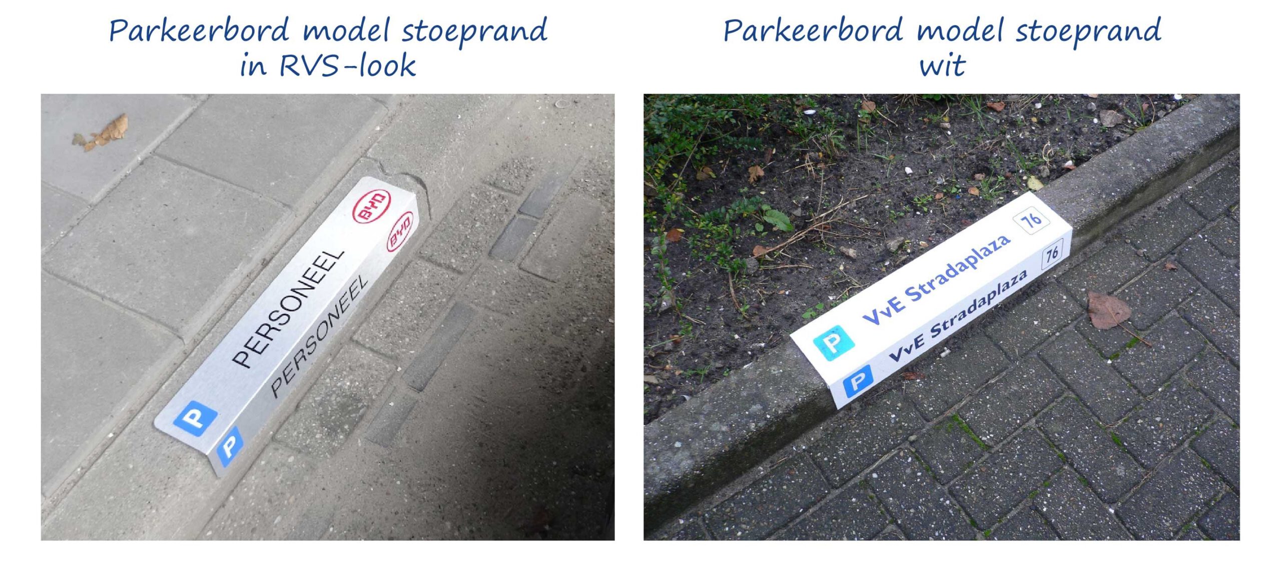 Parkeerbord model stoeprand